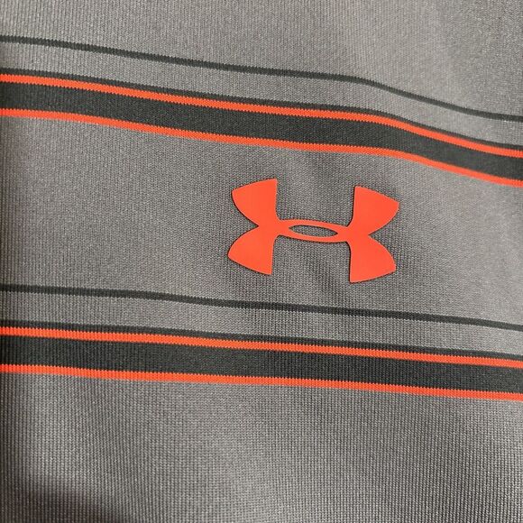 Under Armour Men's Golf Striped Polo Shirt Heatgear Loose Fit Coldblack XL - Picture 8 of 14